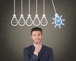 Businessman New Bright Idea